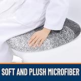 OLANLY Soft Microfiber Bathroom Toilet Lid Cover, Machine Washable Seat Covers, 17.5x15, Stays in Place Rubber Backing, Fits Most Round, Elongated and Oblong Lids, Accessories Decor, Gray