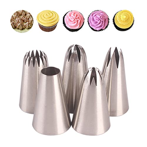 LEIXIUSM DIY Cake Decorating Tools,Cake Piping Tips 1m#2a#2D#2f#6b Icing Piping Pastry Nozzles for Cakes Fondant Decor Confectionery Flower Cream Nozzle Icing Nozzles