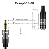 J&D 3.5mm AUX Audio Extension Cable, Copper Shell 3.5mm 1/8 inch Stereo Jack Male to Female Auxiliary Stereo Audio Cable 3.5mm TRS Male to TRS 3.5mm Female Stereo Audio Adapter Cable (25 Feet)