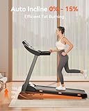 RENESTAR Treadmills for Home, Treadmill with 0-15% Auto Incline, 3HP Folding Treadmills for Running Walking with 300LBS Weight Capacity, Incline Treadmill Equipped with Bluetooth & Pulse Monitor