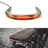 TADAFA Retro Motorcycle Cafe Racer Rear Seat Frame Hoop Brat Flat Loop Three Lamp Holes with LED Strip Turn Singal Brake Tail Light (230mm Flat Loop)