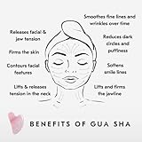 Mount Lai Rose Quartz Gua Sha Facial Tools, Facial Sculptor Skin Care Guasha Tool for Face and Body, Self Care Face Massager to Relieve Muscle Tension and Reduce Puffiness