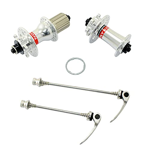 JOY INDUSTRIAL NOVATEC D791SB + D792SB MTB 32 Hole Disc Hubs w/Skewers,1 Pair, Silver, NA2356