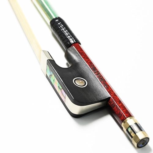 Cello Bow 4/4 Size Carbon Fiber Core Wood Skin Hybrid VINGOBOW 120C Master Level Ebony Frog Well Balanced Pernambuco Performance Sweet Warm Tone Mongolian Horse Hair