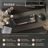 RK ROYAL KLUDGE R65 Wired Gaming Keyboard with Volume Knob, 60% Percent RGB Backlit Mechanical Keyboard Gasket Mount with PBT Keycaps, MDA Profile, QMK/VIA, 66 Keys Hot Swappable Cream Switch, Black