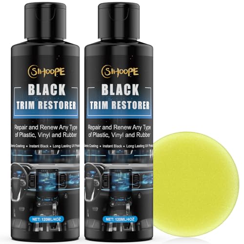 Black Trim Restorer -Liquid Plastic Restorer for Cars, Black Color with a Factory New Appearance, Detailing Supplies Conceal Scratches Tire- 8Oz