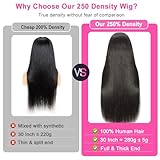 CUTE BEIN 250% Density 30 Inch 13x6 Lace Front Wigs Human Hair,100% Human Hair, Straight HD Transparent Lace Front Human Hair Wigs for Black Women, Glueless Wigs Human Hair Pre Plucked with Baby Hair