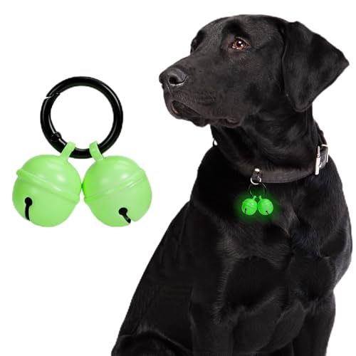 Bells for Dog Collar, Extra Loud Dog Cat Glow Bell for Pet Tracking & Saving Wildlife, Birds, Durable Copper Bells (Glow, Small-medium breed)