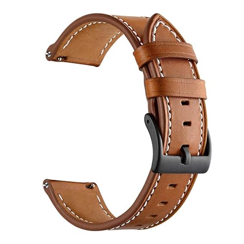 XLCZMYL 22mm Watch Strap For Zeblaze GTR 3 Pro/Ares 3 Pro/Vibe 7 Pro Leather Bracelet Watchband For Zeblaze Stratos 3 2 Wristband,Brown,For Zeblaze GTR 3 Pro