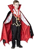 Spooktacular Creations Child Vampire Costume for Boy, Scary Halloween Red Vampire Costume for Kids Dress Up-M(8-10yr)