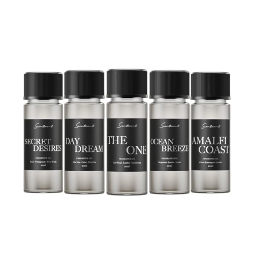 Hotel Diffuser Oil | Aromatherapy Fragrances Inspired by 5-Star Hotels | Luxurious Scents with Notes of Cardamom, Tuscan Leather, and Sandalwood (20ml, Top 5 Scents)