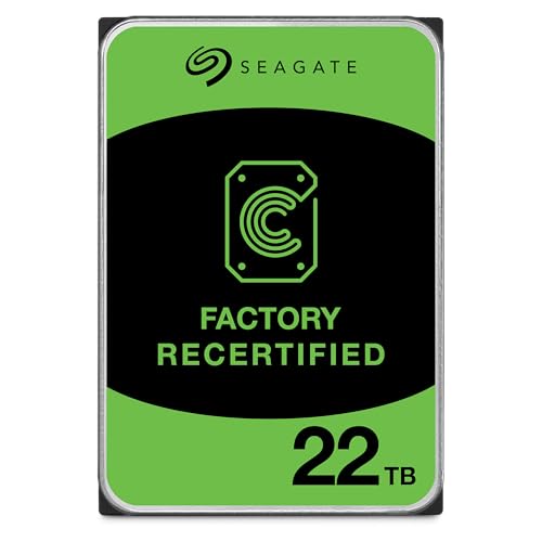 Seagate Exos 22TB SATA HDD 6Gb/s 7200RPM 3.5-inch Enterprise Hard Drive (ST22000NM000C) (Renewed)
