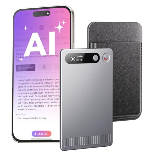 AI Voice Recorder with App Control, Advanced AI Technology for Transcription & Summarization, 64GB Memory, Magnetic Case, Supports 50 Languages – Audio Recorder for Lectures, Meetings, Interviews