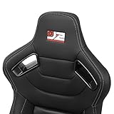 J2 Engineering J2-RS-002-BK Universal Reclinable Back Rest Racing Bucket Seats, 38" H X 21" W X 23" D, 1 Pair, Black