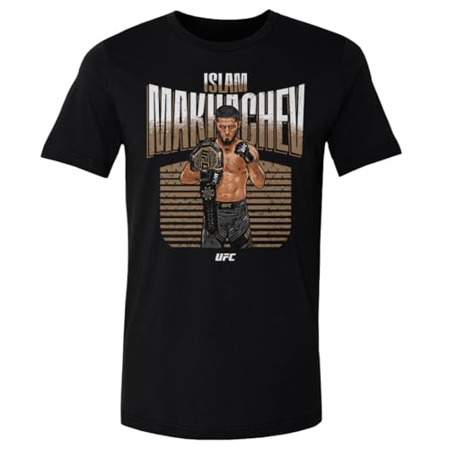 500 LEVEL Islam Makhachev UFC Shirt (Black, Large) - Islam Makhachev Champion Pose WHT