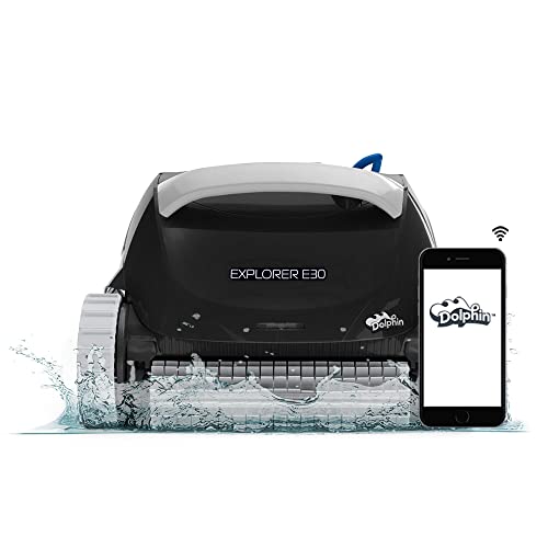 Dolphin (2025 Model) Explorer E30 Wi-Fi Automatic Robotic Pool Vacuum Cleaner, Wall Climbing, Waterline Scrubber Brush, Ideal for Inground Pool 50 FT in Length