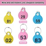 28 Pack Goat Collar with Number Tag Adjustable Nylon Sheep Collar Set Pet Livestock Plastic ID Number Tags Quick-Release Buckle for Small Farm Animal Sheep Calf Goat(Pink,No.29-56)