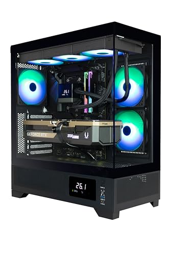 MEK AI-Enhanced Gaming PC Desktop Computer - NVIDIA GeForce RTX 5090, AMD Ryzen 7 9700X 5.5GHz, 32GB DDR5 RGB, 2TB NVME M.2 SSD, 1300W 80+ Gold PSU, WiFi 7, Windows 11