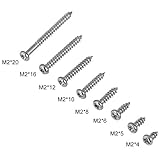 800PCS M2 Self Drilling Screw Assortment Kit 8 Sizes Cross Drive Pan Head Tapping Wood Screws Fasteners Set Used in in Energy, Electronics, Electrical Appliances