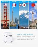 2 Pack US to Japan Travel Plug Adapter, Japan Power Adpter with 4 Outlets 4 USB Ports(2 USB C), Type A Plug Adapter for Amercian USA to Japanese China Canada Mexico Philippines Peru