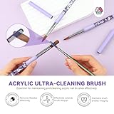 SAVILAND Kolinsky Acrylic Nail Brush Set: Size 6,10,14 Professional Nail Brushes Cleaner Manicure Tool for Acrylic Application Acrylic Powder Nail Extension 3D Nail Carving for Nail Art DIY