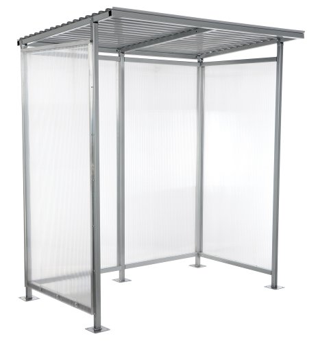 Vestil SSH-7939-80 Carbon Steel Smoking Shelter/Bus Stop, 49-5/16" Width x 83-9/16" Height x 76-1/4" Depth