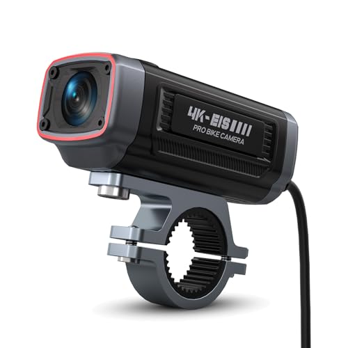 AKEEYO-710Pro EIS Motorcycle Camera, 4K28FPS 20MP WiFi Motorcycle Dash Cam, IP66 Ultra HD Waterproof Motorcycle Helmet Camera, 142° Wide Angle View Night Vision with 64GB Card, G-Sensor, Parking Mode