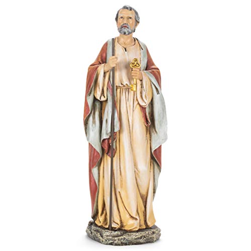 Roman Joseph's Studio Inc., St. Peter Figure, Renaissance Collection, 10.5" H, Resin and Stone, Religious Gift, Decoration, Collection, Durable, Long Lasting