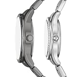 Relic by Fossil Three-Hand Date Gunmetal & Silver-Tone Stainless Steel His and Hers Watch Gift Set (Model: ZR97015)