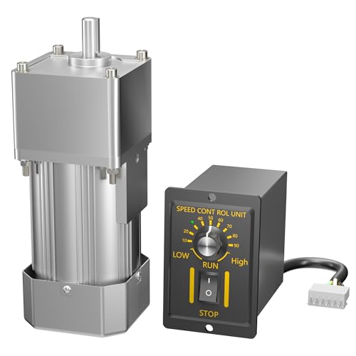 KAUNBAST 300W AC Gear Motor with Speed Controller High Torque Variable Speed Electric Motor with Gearbox, 110V 2/5 HP Reversible Single-Phase Small Geared Reduction Motor for Automated & Conveyor