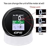 MAIMEIMI GPS Speedometer 3-3/8" 85mm Boat GPS Speedometer Odometer Waterproof White Antenna TFT Screen Digital MPH Knots Km/h for Boat Marine 9-33V Car