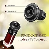 Honoson 24 Pieces Wine Stopper Resealable Pump Vacuum Silicone Saver Practical for Kitchen Supplies Bottle Tools (Black)