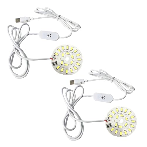 niccryle LED Chip Bulb DC5V 1.5m USB Line Dimming Controller for Camper Light Bulb, Home Reading Led Light Bulb Lamps (White Light, 10 W)