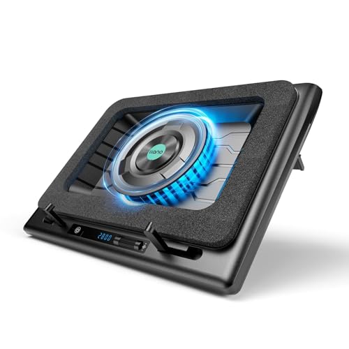 llano Laptop Cooling Pad, Gaming Laptop Cooler with Powerful Turbo Cooling Fan(5.5inch Diameter), Infinitely Variable Speed, Touch Control, 3-Port USB A, Sealed Foam for Fast Cooling Laptop 15.6-21in