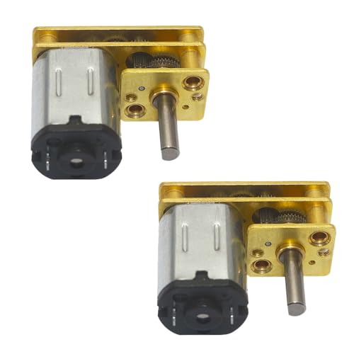 2Pcs DC 12V 30RPM, 6V 15RPM, 3V 7.5RPM, M3 x 10mm Shaft N20 Flip Miniature Gear Motor, High Torque Small DC Motor for Robotics (12-30)