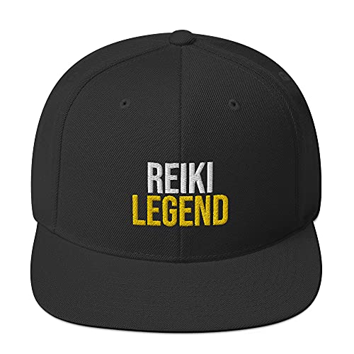 Reiki Legend Hat (Embroidered Snapback Cap) Energy Healing Apparel Black