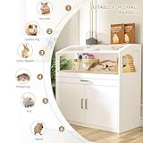 Betterhood Hamster Cage with Storage Cabinet, Guinea Pig Cage for Small Animals, Large Hamster Cage and Habitat with Easy View Acrylic Panels for Hamster, Rabbit, Guinea Pig, Hedgehog (39"x19"x40")