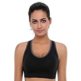 BAOMOSI Women's Seamless Racerback Sports Bra High Impact Support Yoga Gym Workout Fitness Black Blue Grey Purple Rose Red M