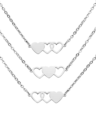 3 Sisters Necklaces Best Friends Pendants BFF Necklace 3 Friendship Jewelry Graduation Christmas Long Distance Gifts for Women Teens.