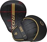 RDX Boxing Pads Curved Focus Mitts, Maya Hide Leather Kara Hook and jab Training Pads, Adjustable Strap Ventilated, MMA Muay Thai Kickboxing Coaching Martial Arts Punching Hand Target Strike Shield