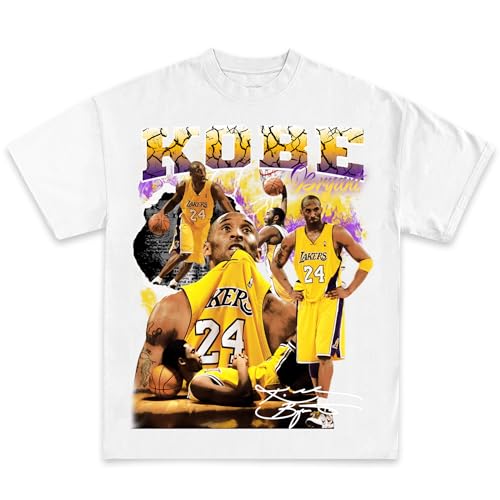 Never-Before-Seen Kobe Graphic Tees | Rare Designs Printed On Heavyweight Cotton T-Shirts for Kids, Men & Women (US, Alpha, Small, Regular, Regular, Quake Text/White)