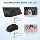 Wireless Keyboard and Mouse Combo, Full-Sized 2.4GHz Wireless Keyboard with Comfortable Palm Rest and Optical Wireless Mouse for Windows, Mac OS PC/Desktops/Computer/Laptops (Black)