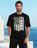 4th of July Shirts for Men American Flag Patterns Black Mens Short Sleeve Graphic T-Shirt Fourth of July T Shirts for Men USA Flag 4th of July Mens Shirt XL