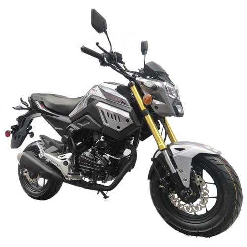 X-PRO Vader 150 Street Motorcycle with 5-Speed Manual Transmission, Electric/Kick Start! 12" Wheels! (Grey)