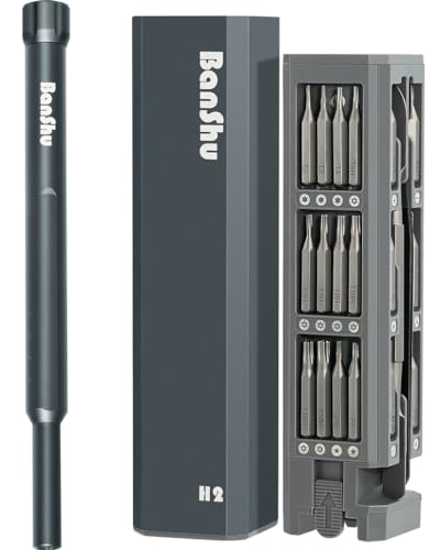 Banshu Precision Screwdriver Set, 46 in 1 Small Screwdriver Set with Case, Pocket Mini Screwdriver Magnetic Repair Tool Kit for Electronics, Glasses, Watch, Phone, Jewelry, Laptop, MacBook, PC, Camera