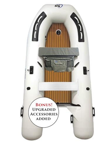 White Marlin 9.8' Air Floor EVA 2n1 Teak Foam Inflatable Air Floor Dinghy with Upgraded Accessories