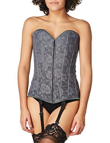 Lavish Dark Grey Lace Overbust Corset w/Zipper (Large)