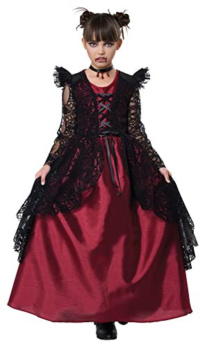 California Costumes, Gothic Lace Vampire, Child Large, Black/Red
