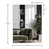 Ruomeng Home Gym Mirrors 12 Inch x 12Pcs Wall Mounted Mirror Glass Frameless Full Length Mirror Tiles for Home Gym, Bedroom, Door & Bathroom