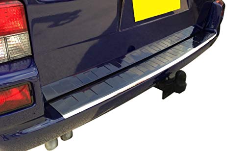 for VW T4 TRANSPORTER CARAVELLE MULTIVAN Stainless Steel CHROME Rear Bumper Protector Sill Scratch Guard Cover (1995-2003)